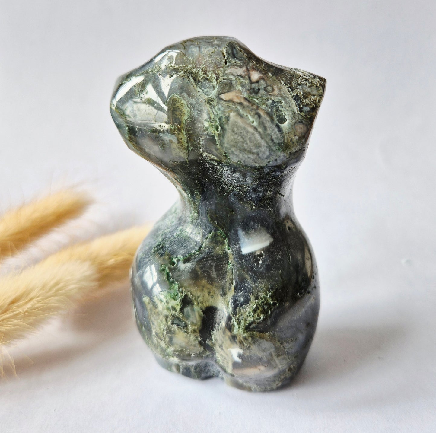 Edelsteinbüste einer Frau (8 cm) - Rosenquarz