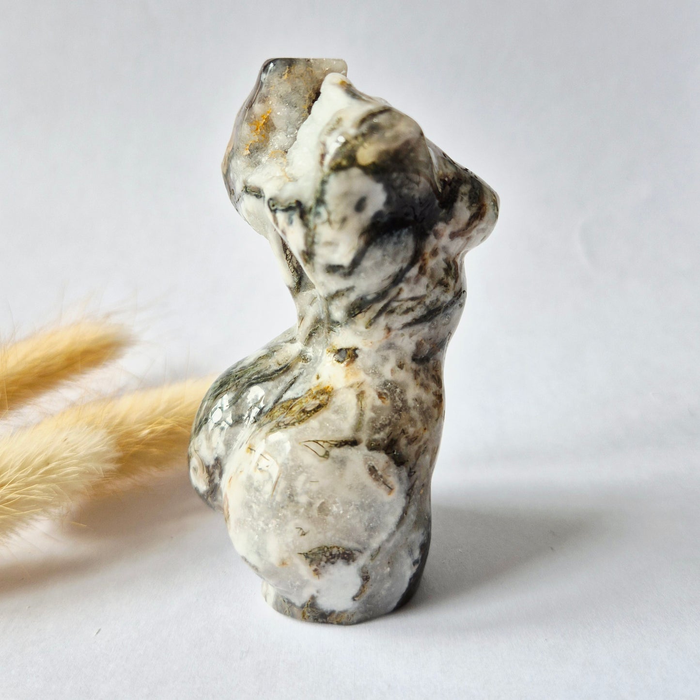 Edelsteinbüste einer Frau (8 cm) - Rosenquarz