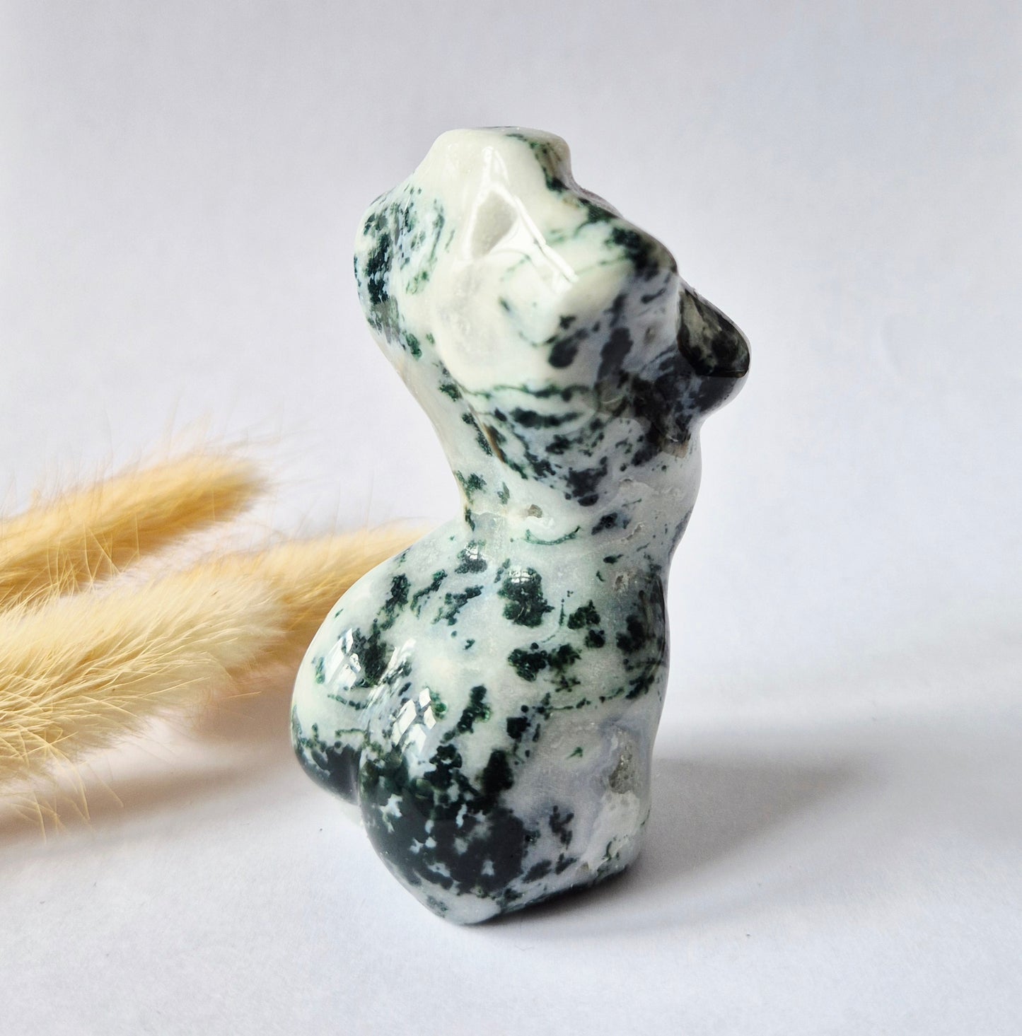 Edelsteinbüste einer Frau (8 cm) - Rosenquarz