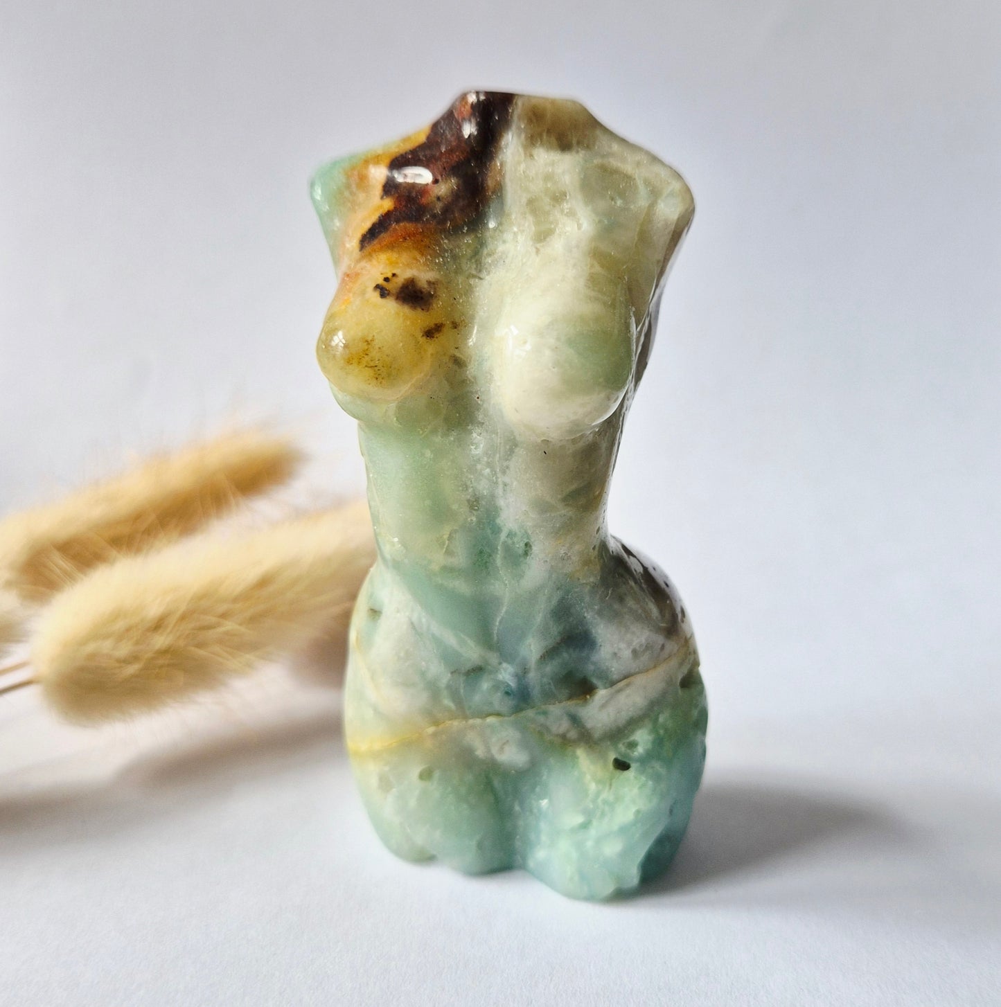 Edelsteinbüste einer Frau (8 cm) - Rosenquarz