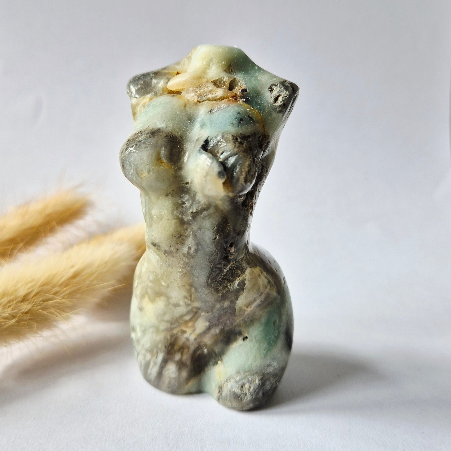 Edelsteinbüste einer Frau (8 cm) - Rosenquarz