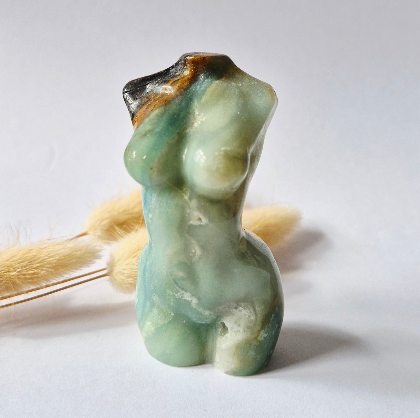 Edelsteinbüste einer Frau (8 cm) - Rosenquarz