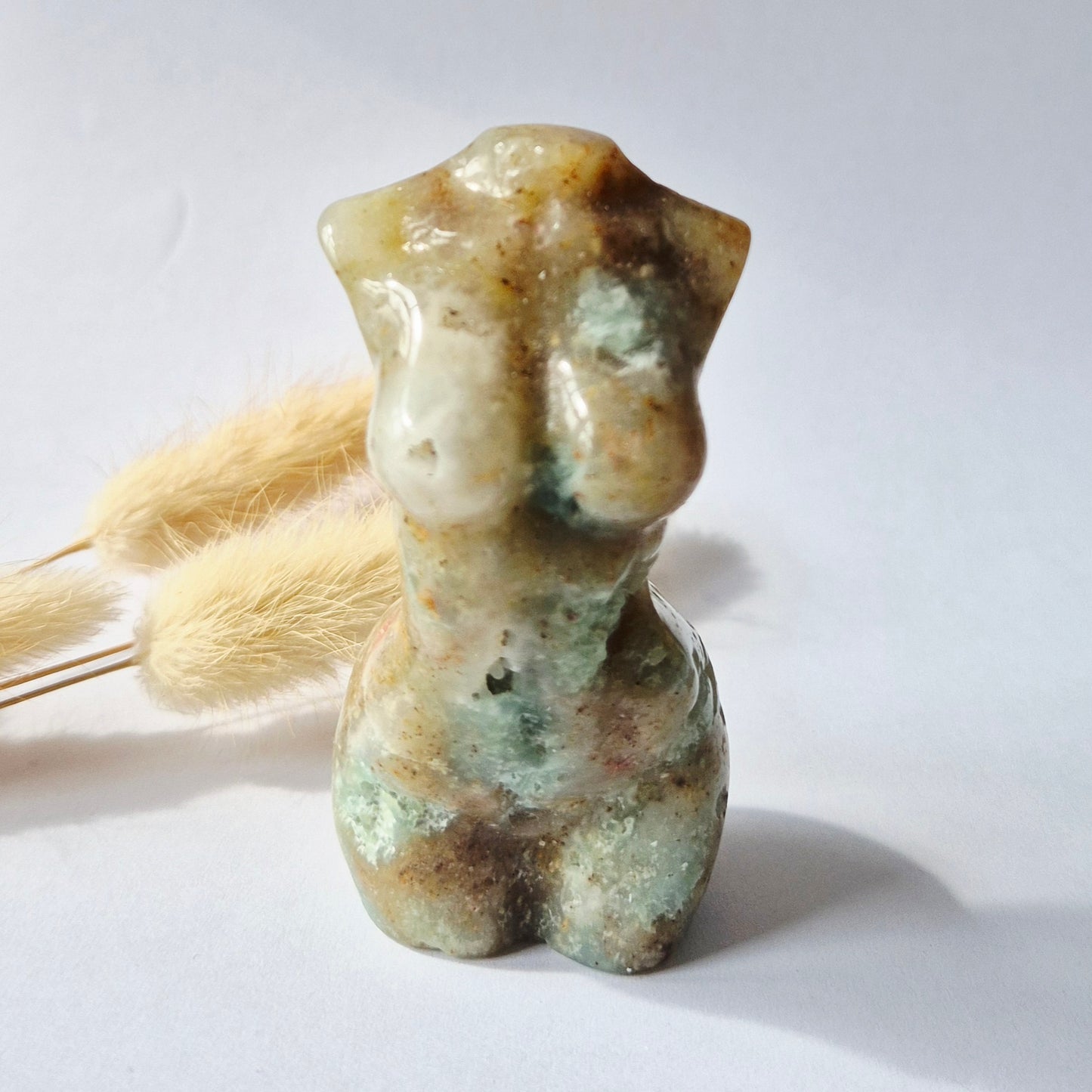 Edelsteinbüste einer Frau (8 cm) - Rosenquarz