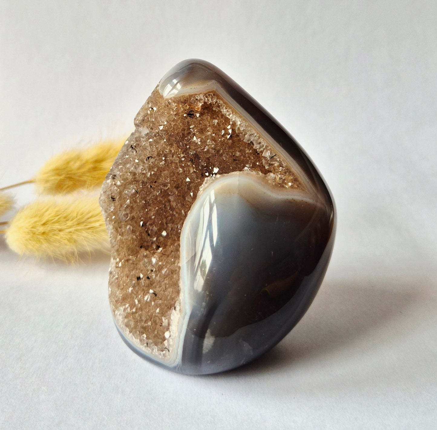 Druzy Agaat uit Uruguay – 259 gram #161 | Natuurlijke Geode Edelsteen