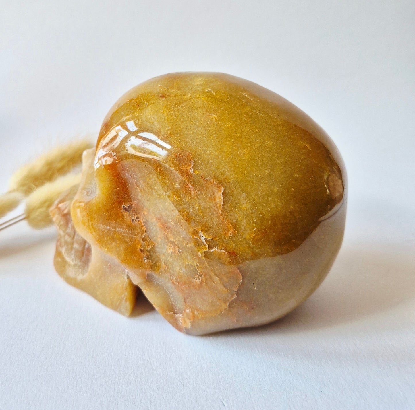 Unieke Oranje Aventurijn Skull – 1020 gram Edelsteen Schedel