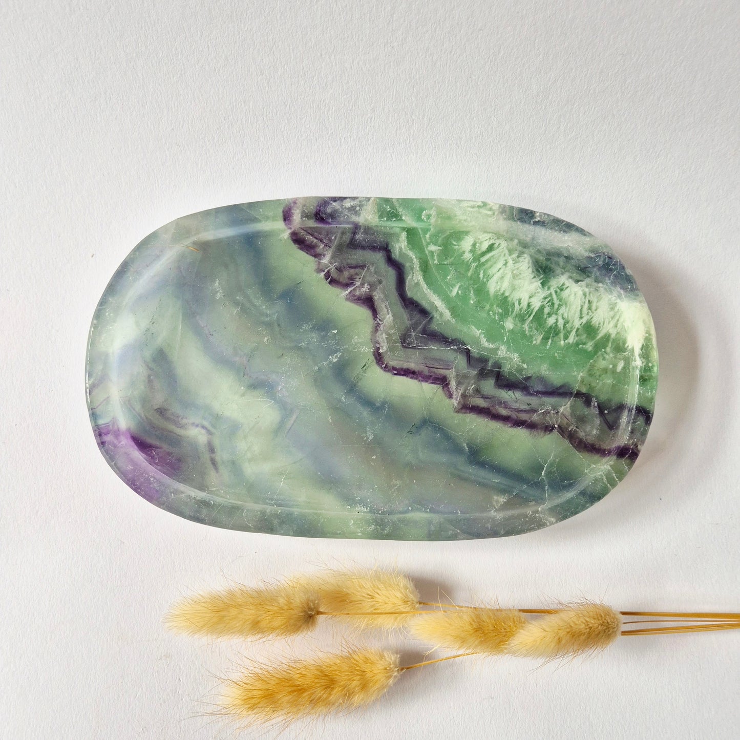 Rainbow Fluoriet Schaaltje XL – Natuurlijke Edelsteen Trinket Dish