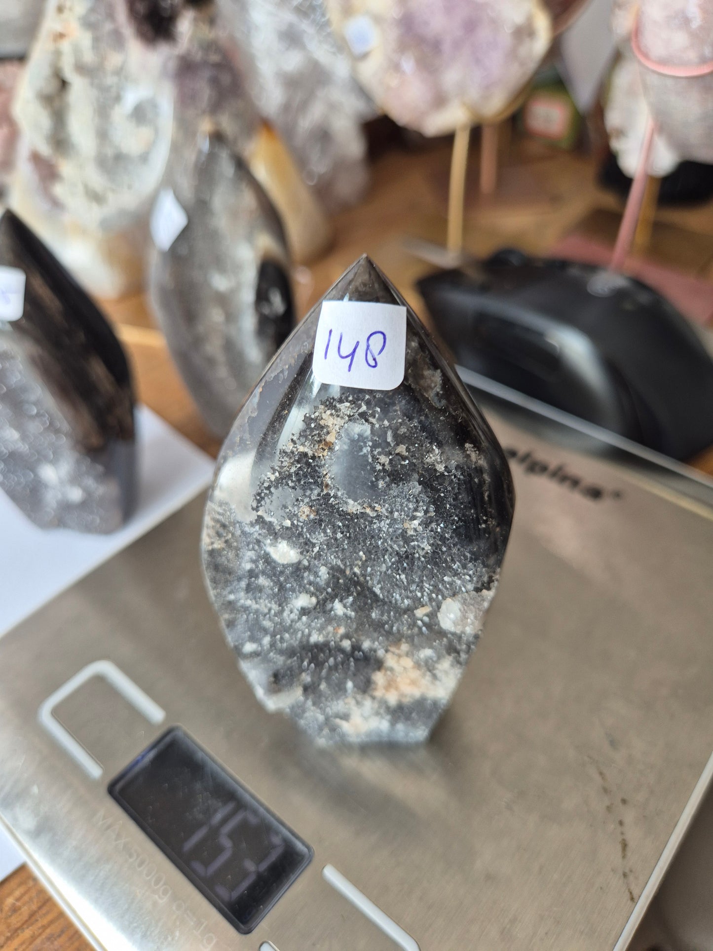 Edelsteen Druzy Sphalerite Flame Sculptuur 148g