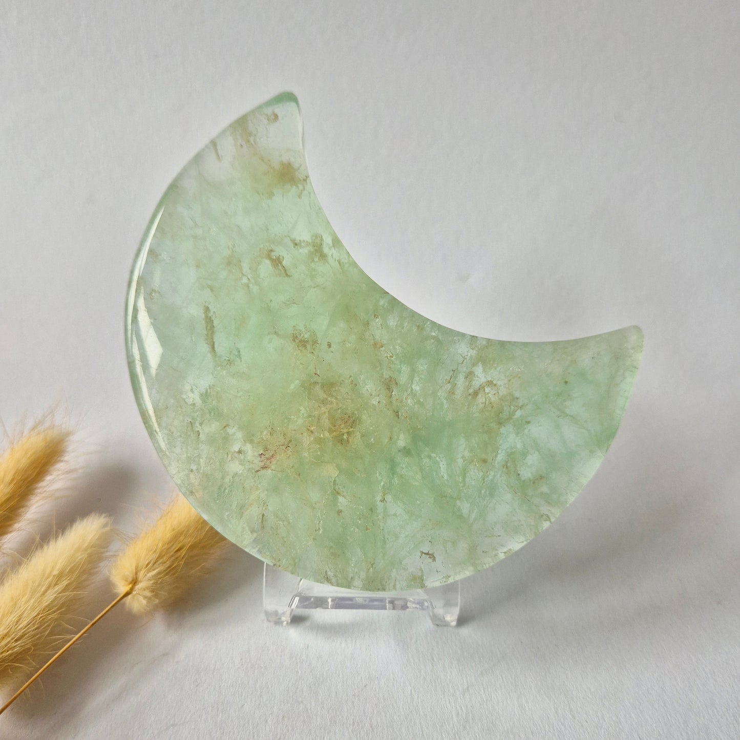 XL Large Rainbow Fluorite Heart including Metal Stand - #1. 13x13cm 636grams