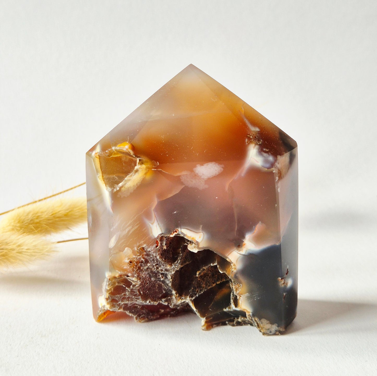 Druzy Agaat Toren uit Uruguay #104 – 245 gram | Natuurlijke Geode Edelsteen