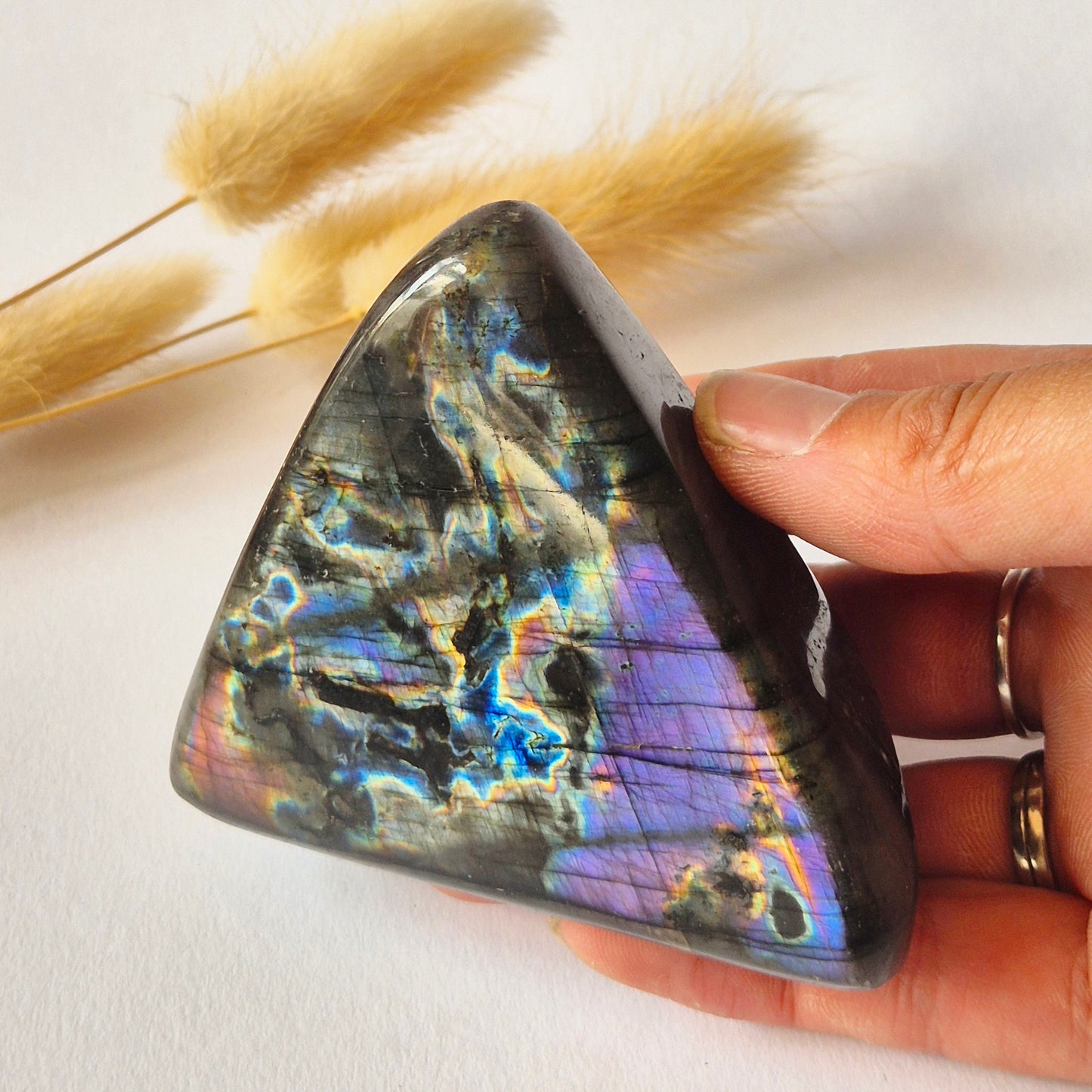 Premium Rainbow Labradorite Freeform 200g – High Flash Madagascar Labradorite – One of a Kind Crystal
