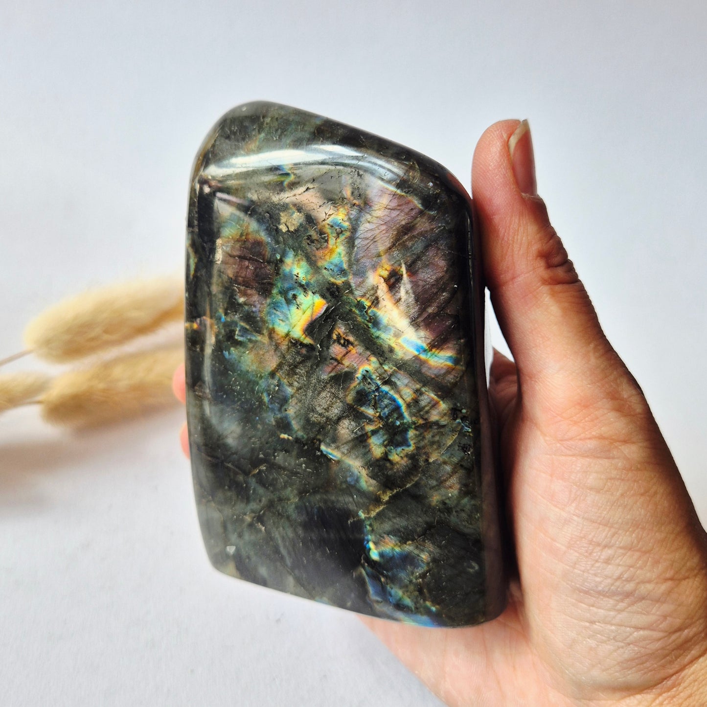 Premium Rainbow Labradorite Freeform 500g – High Flash Madagascar Labradoriet – One of a Kind Crystal