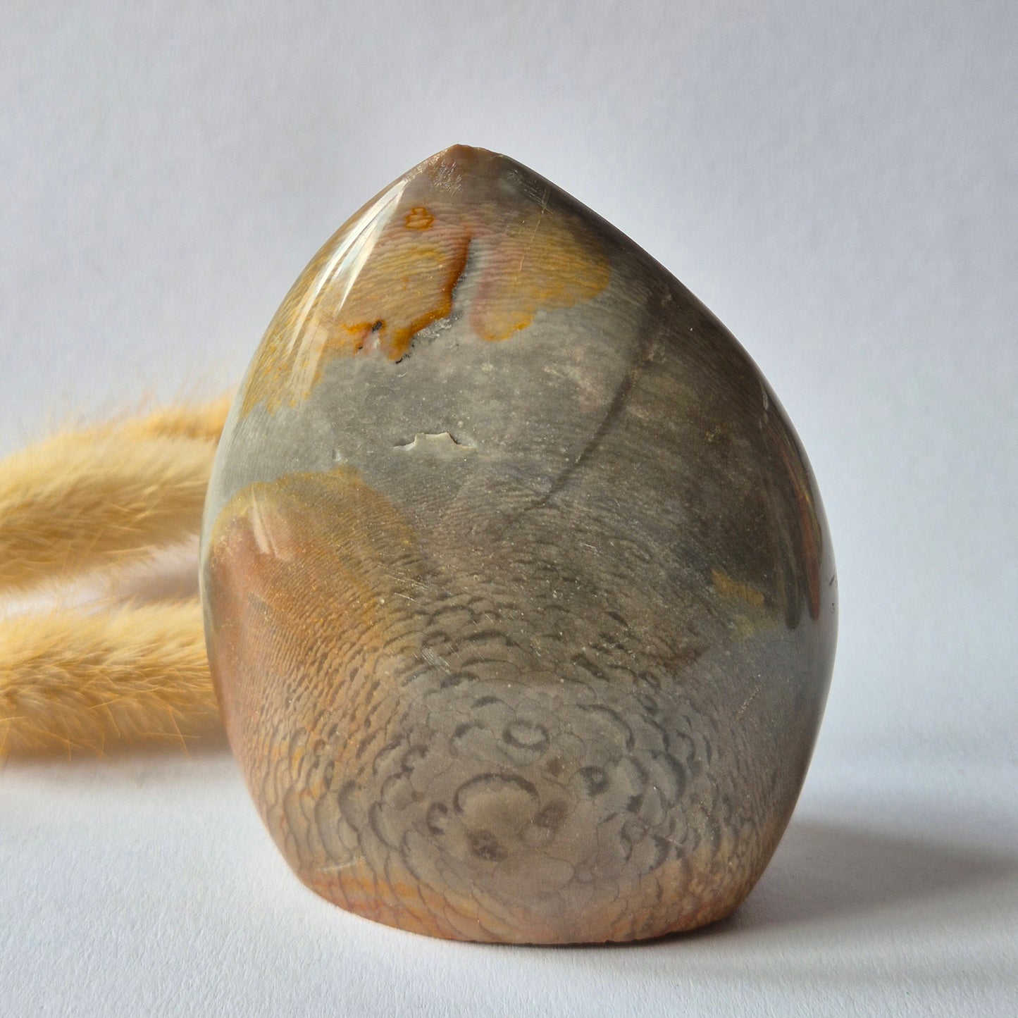 Ocean Jasper Polychroom Edelsteen Flame 319g – Rood Oranje Uniek Patroon