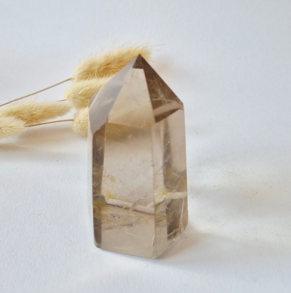 Premium Rookkwarts Toren – 214 gram | Natuurlijke Insluitsels