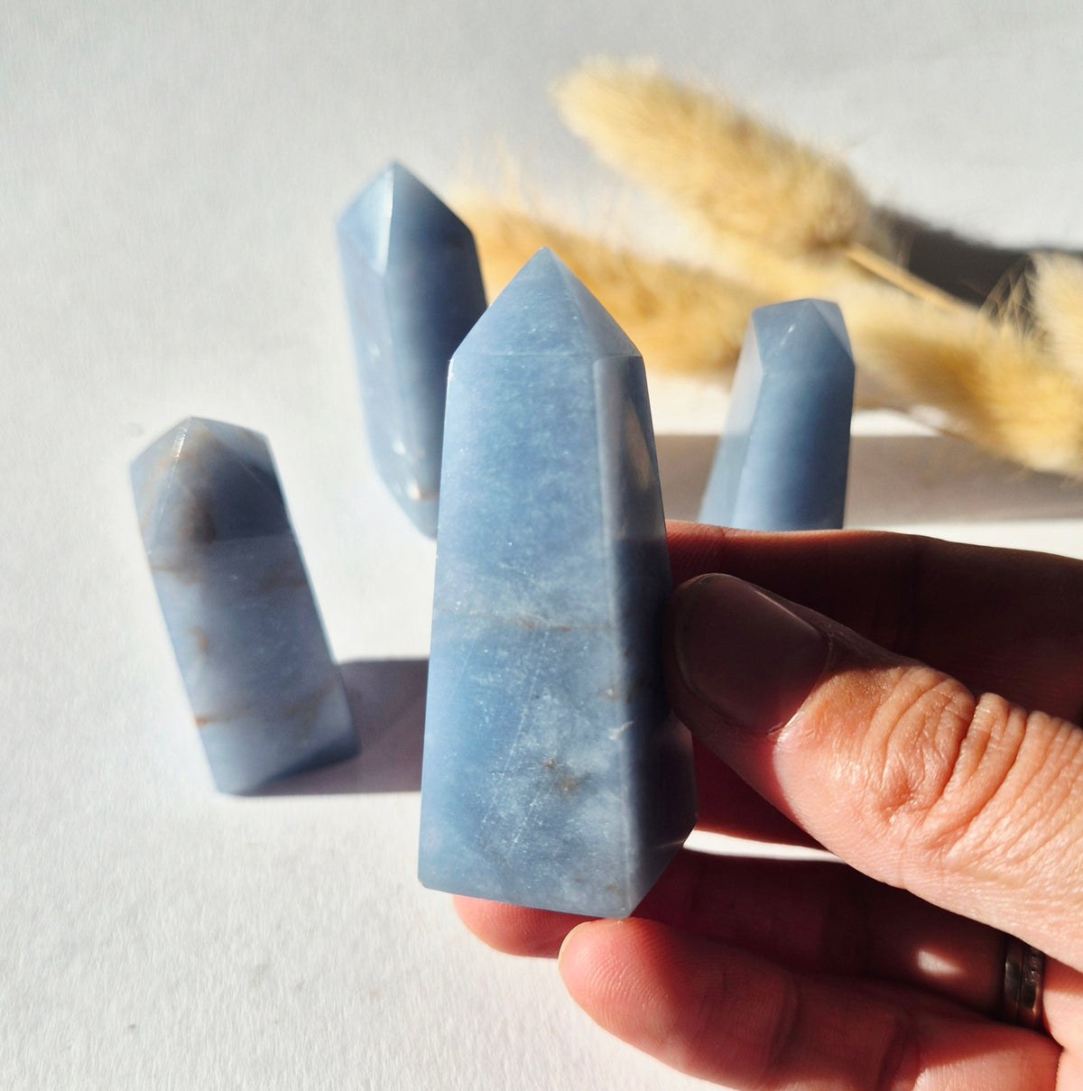 Gemstone Rhodonite Obelisk Tower - 8-10cm