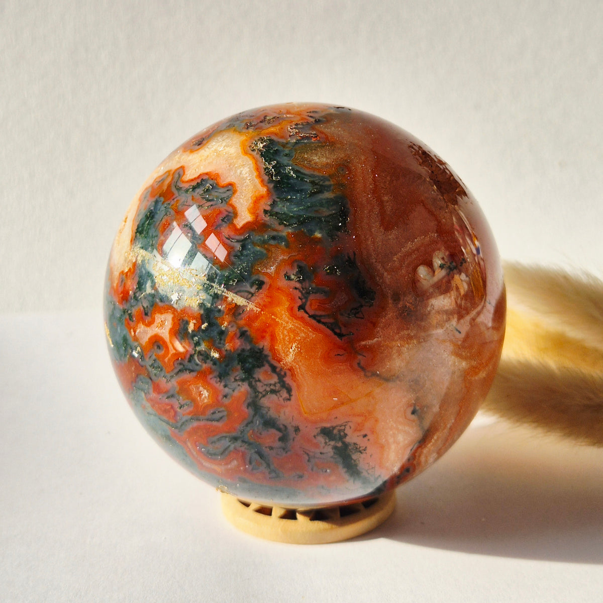 Rode Mosagaat Druzy Edelsteen Bol – 80 mm | 590 g