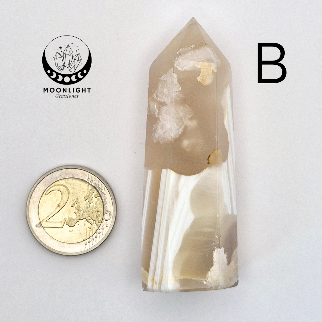 Hand crafted Flower Agate Tower