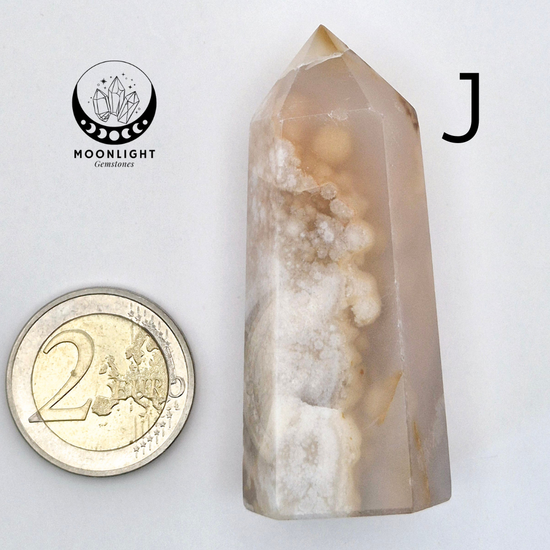 Hand crafted Flower Agate Tower