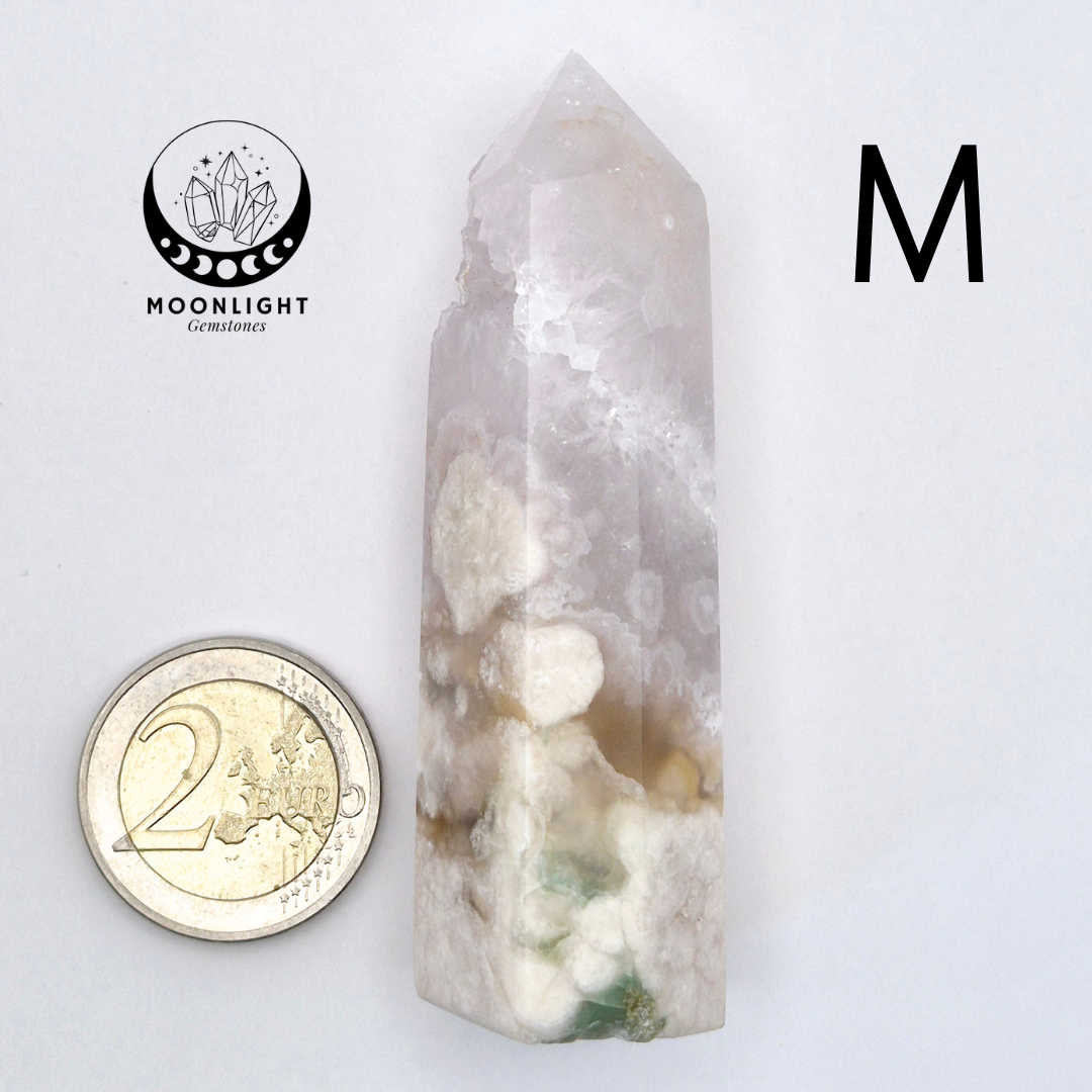 Hand crafted Flower Agate Tower