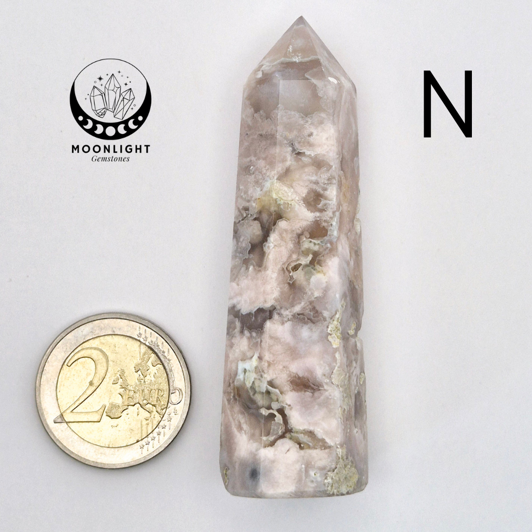 Hand crafted Flower Agate Tower