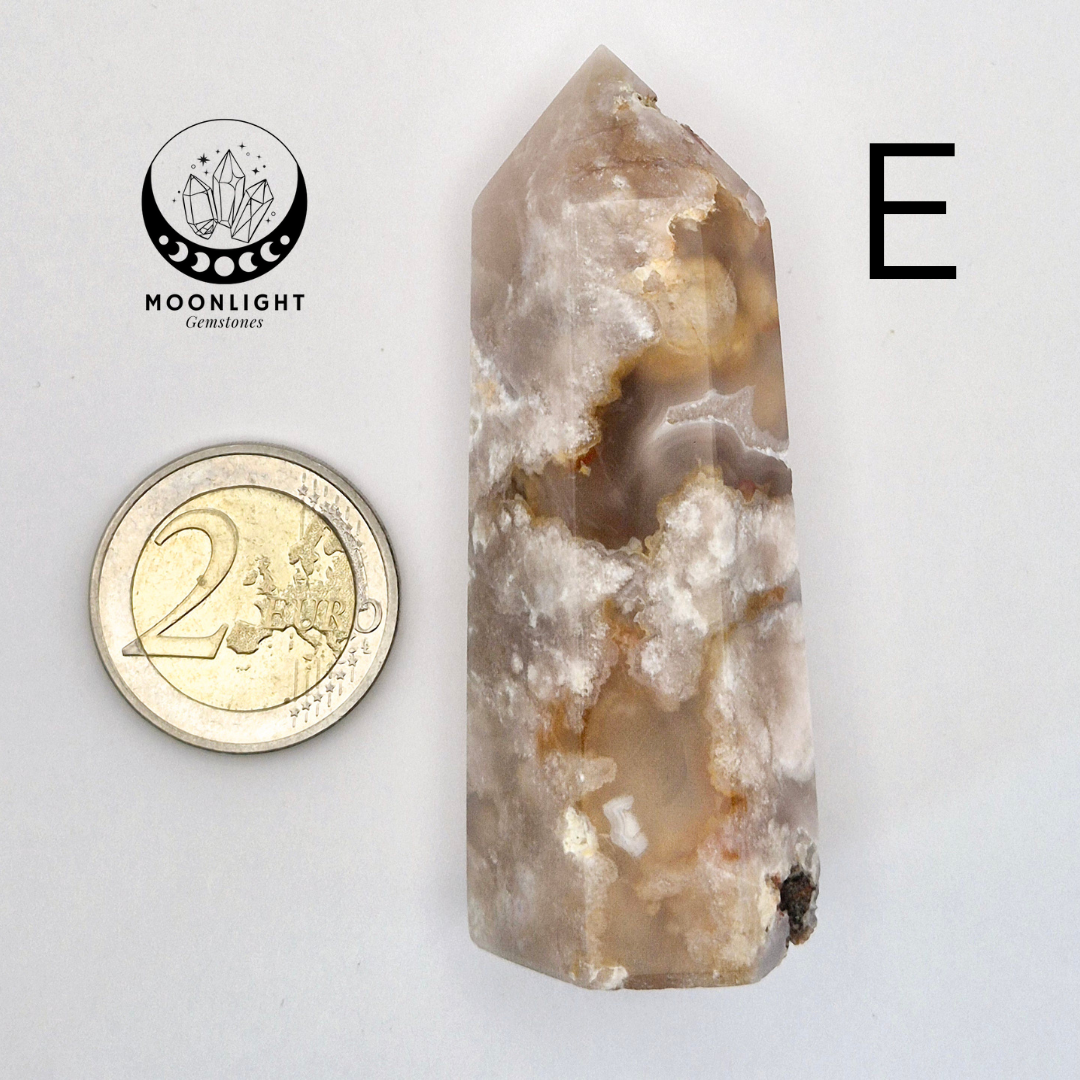 Hand crafted Flower Agate Tower