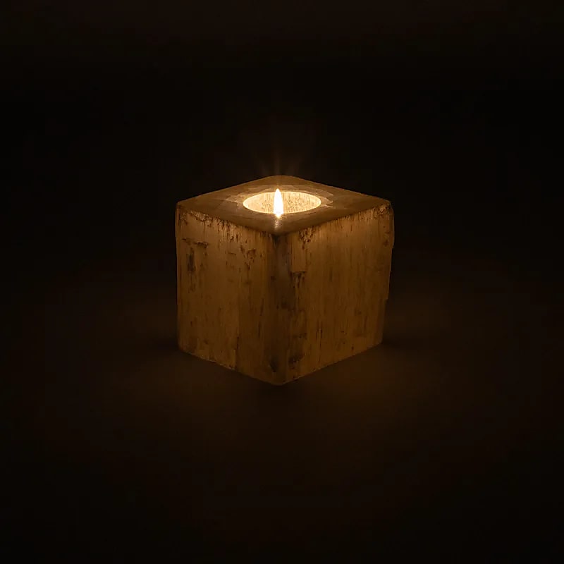 Edelsteen Seleniet Waxinelichthouder – 8–10 cm | ca. 2 kg | Zuiverende energie en serene sfeer kerst winter