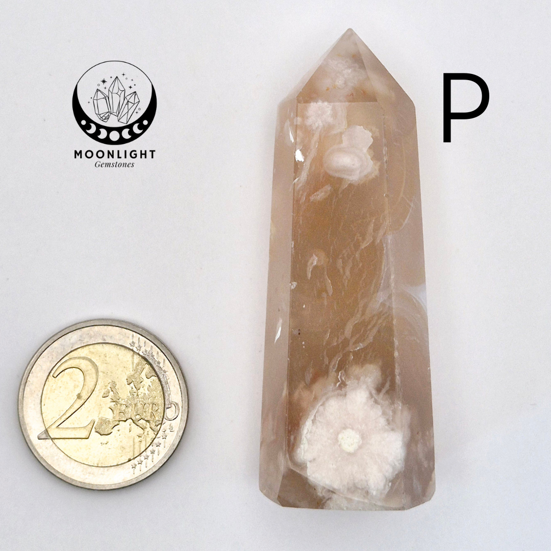 Hand crafted Flower Agate Tower