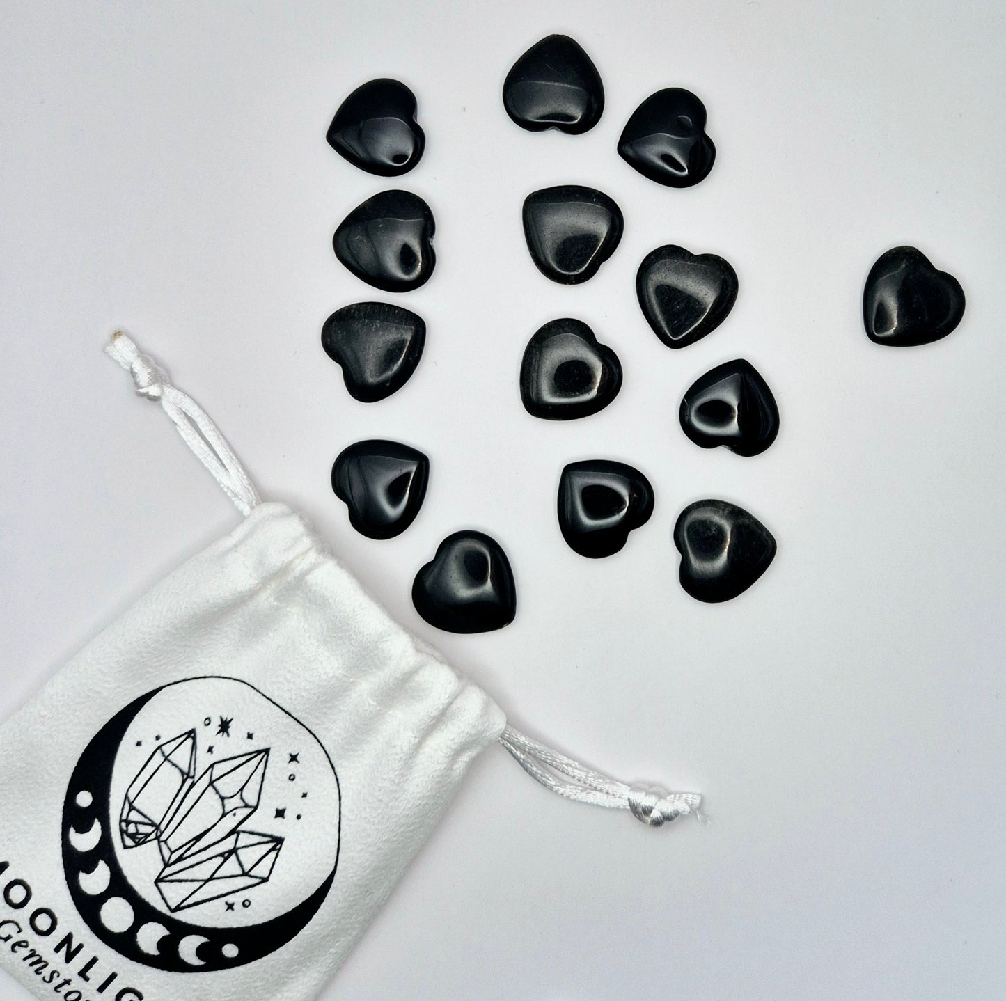 Mini-Herz - Schwarzer Obsidian Taschenstein Handschmeichler