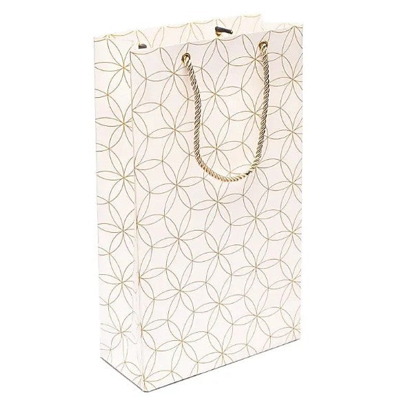 Cadeautasje wit gouden Bloem des Levens 33x20x8,5cm