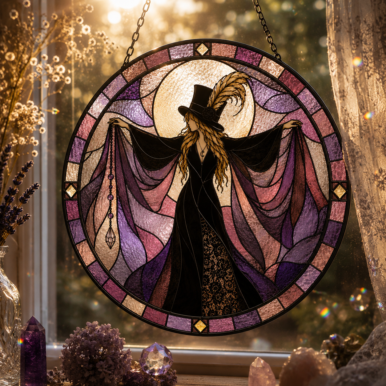 Stevie Nicks Inspired Glas in lood stijl Zonnevanger – Limited Edition | 16 cm (Pre-order)