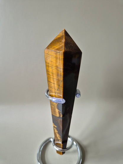 Edelsteen Tijgeroog Scepter op Standaard 15cm