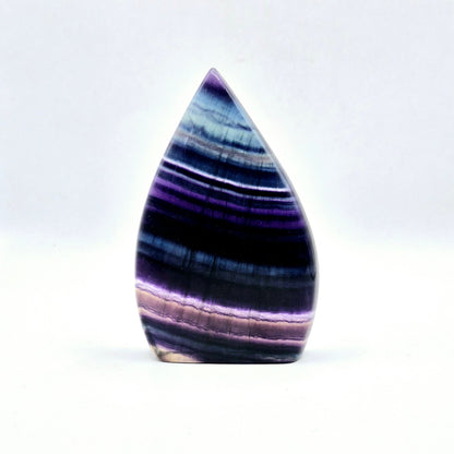 Kleurrijke Rainbow Candy Fluoriet - Druppelvormige Drop Staande Edelsteen Kristal Flame