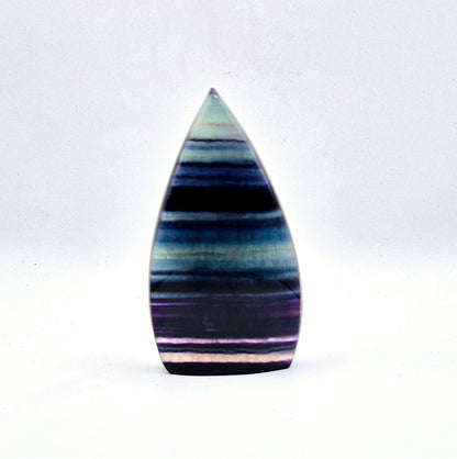 Kleurrijke Rainbow Candy Fluoriet - Druppelvormige Drop Staande Edelsteen Kristal Flame