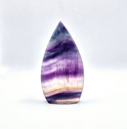 Kleurrijke Rainbow Candy Fluoriet - Druppelvormige Drop Staande Edelsteen Kristal Flame