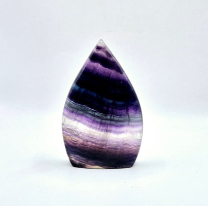 Kleurrijke Rainbow Candy Fluoriet - Druppelvormige Drop Staande Edelsteen Kristal Flame