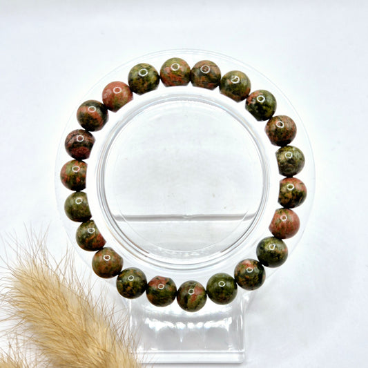 Gemstone bracelet with 8mm beads - Red Tiger Eye