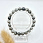 Edelsteen armband met 8mm ronde kralen - Grey Map Jasper