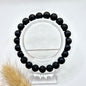 Edelsteen armband met 8mm ronde kralen - Lava Steen