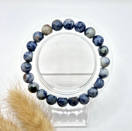 Edelsteen armband met 8mm ronde kralen - Sodaliet / Sodalite