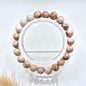 Edelsteen armband met 8mm ronde kralen - Red Net Stone