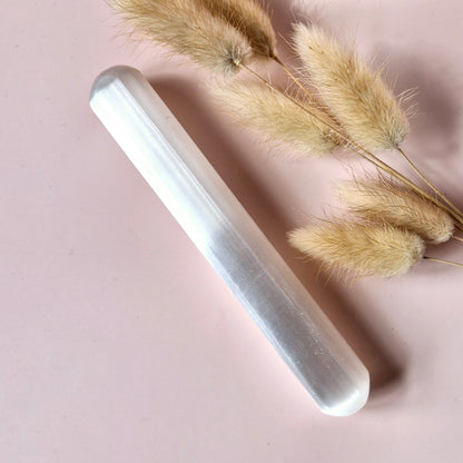 Selenit-Massagestab – 15 cm – Reinigung &amp; spiritueller Schutz