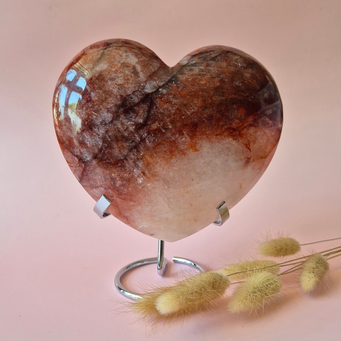 XXL Gemstone Large Fire Quartz Heart - #2. 1032gram Hematoid Quartz
