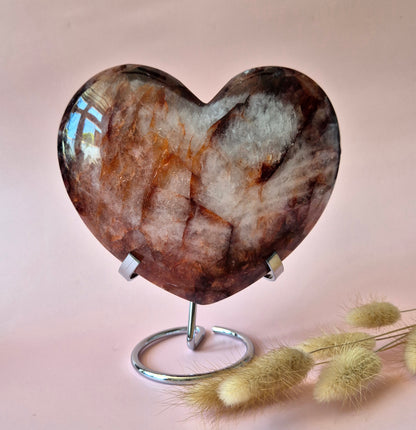 XXL Gemstone Large Fire Quartz Heart - #2. 1032gram Hematoid Quartz