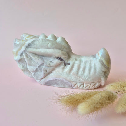 Gemstone Purple Mica Dragon Skull | Mysticism, Intuition &amp; Powerful Protection Dragon Skull