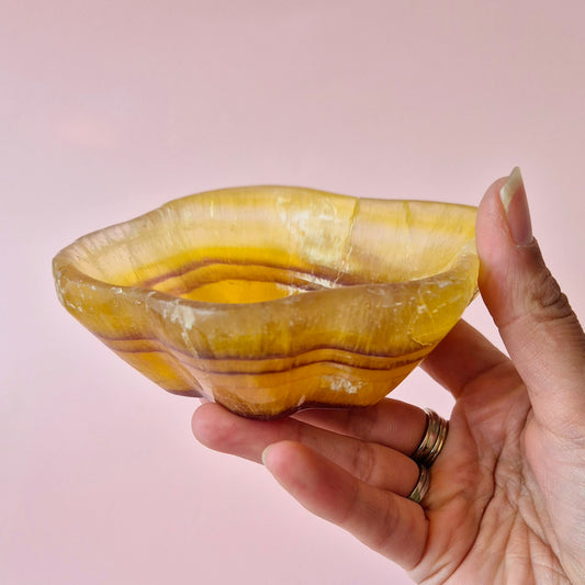 Cherry Blossom Agate Gemstone Heart Shaped Bowl (approx. 5 cm) – Love, Growth &amp; Harmony