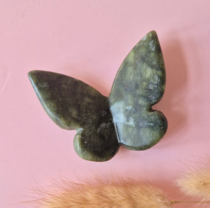 Edelsteen Vlinder  6x5 cm – Groene Jade