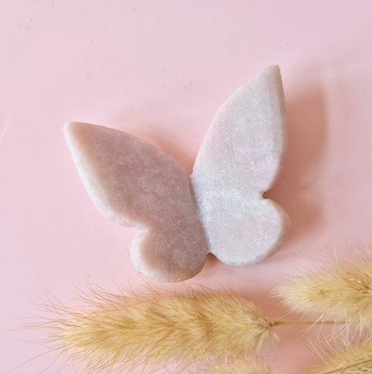 Edelsteen Vlinder  6x5 cm – Roze Jade