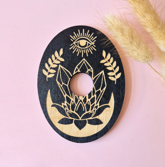 Houten Edelsteen Bolhouder – Crystals & Moon
