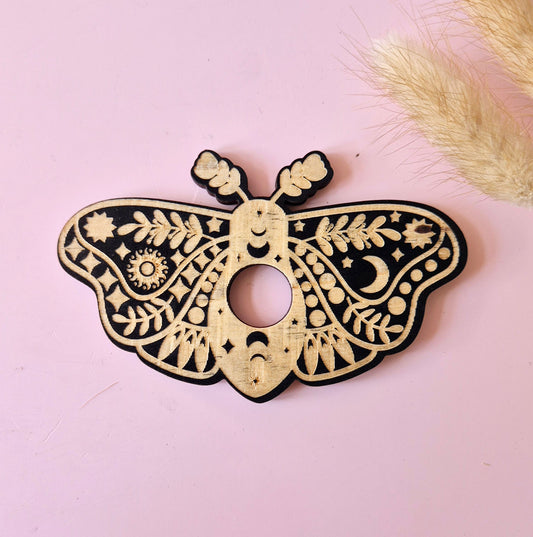 Houten Edelsteen Bolhouder – Moth #3