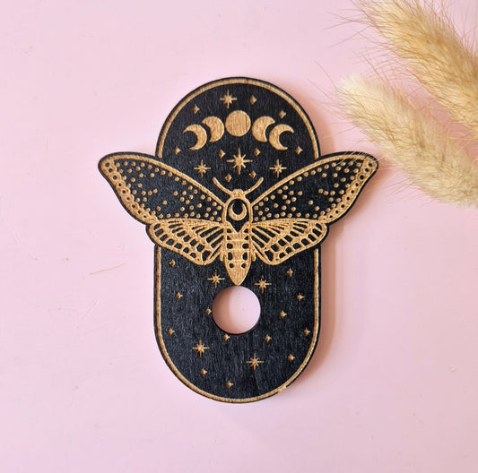 Houten Edelsteen Bolhouder – Moth #2