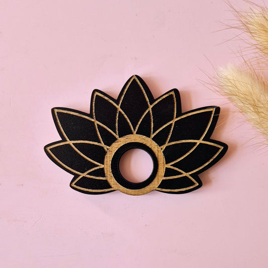 Houten Edelsteen Bolhouder – Lotus #1
